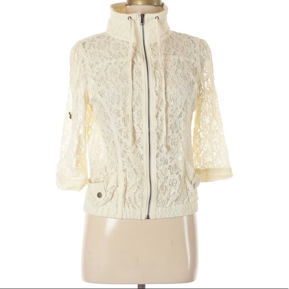 American Rag Jackets & Blazers - American Rag Cie Ivory Lace Zip Up Jacket